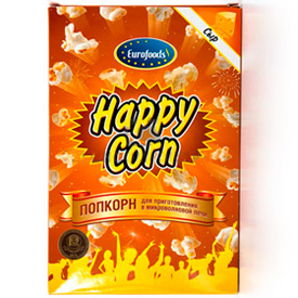 Попкорн сырный для микроволновки Happy Corn, 100 г.