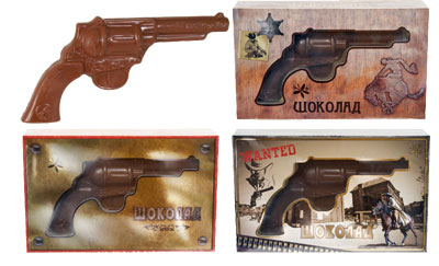 Шоколадная фигурка револьвер, 125 г.