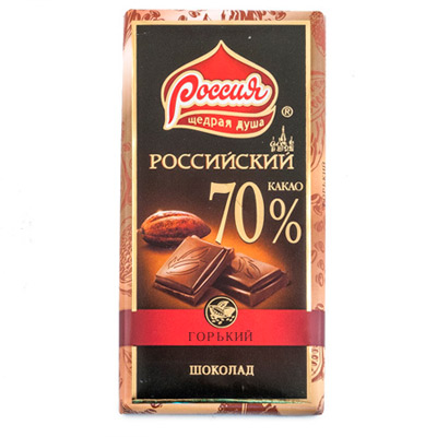 Шоколад Российский 70% какао горький 90 гр. 