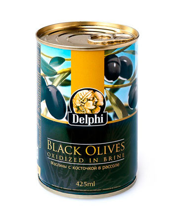 Оливки черные Delphi 425 г.