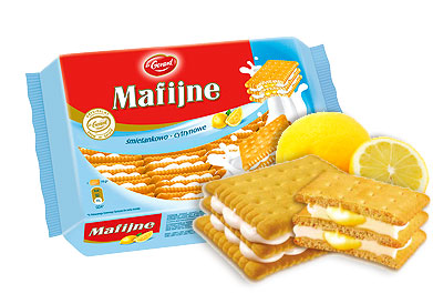 Печенье со сливочным и лимонным кремом Mafijne, 330 г.