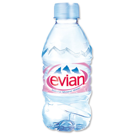 Вода минеральная Evian (Эвиан) без газа (пластик) 0.33 л.