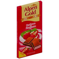 Шоколад Альпен Гольд клубника и йогурт молочный Крафт, 90 г.