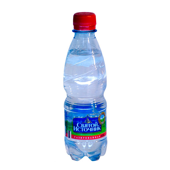 Вода минеральная Святой Источник с газом (пластик) 0.33 л.