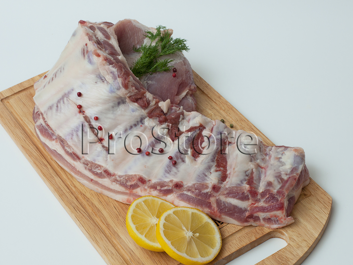 Ребра свиные (целая лента тощиной от 5 см.) ГОСТ охлажденные ВкусМяса 4,5 кг.