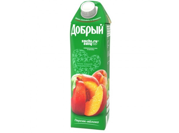 Сок Добрый персик-яблоко 1 л.