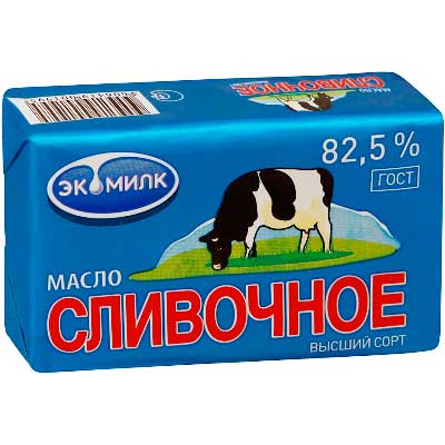 Масло сливочное ЭкоМилк 82,5% 180 г.
