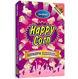 Попкорн карамельный для микроволновки Happy Corn, 100 г.