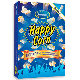 Попкорн соленый для микроволновки Happy Corn, 100 г.