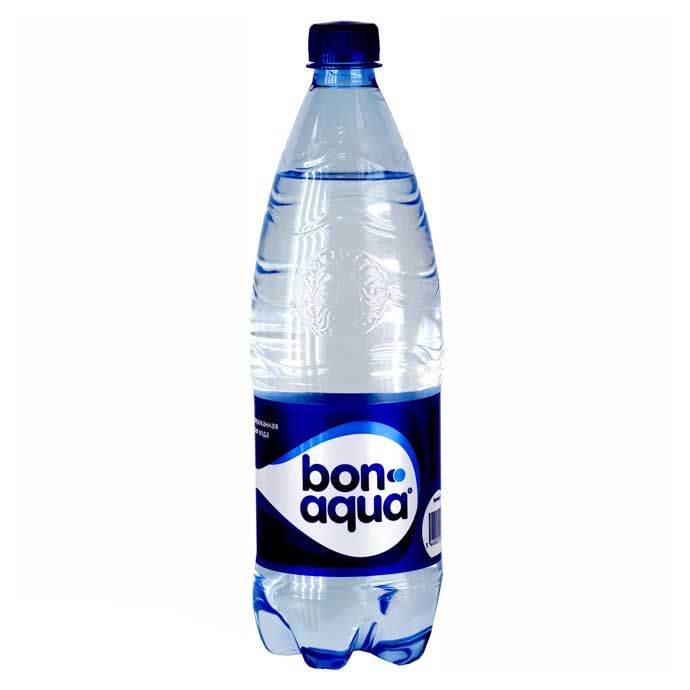 Вода минеральная BonAqua (Бон Аква) с газом (пластик) 1 л.