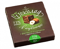 Шоколад Озера Фундук с Карамелью 72%, 90 г.