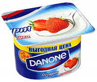 Йогурт Данон 7 полезных свойств с клубникой, 4 шт. по 125 г.