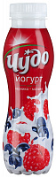Йогурт питьевой Чудо черника-малина 2,4%, 290 мл.