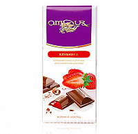 Шоколад Амур молочный с клубникой Конти-Рус, 100 гр.