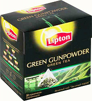 Чай Lipton Green Tea Gunpowder (пирамидки), 20*2 г.